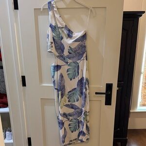 Tropical One-Shoulder Dress
